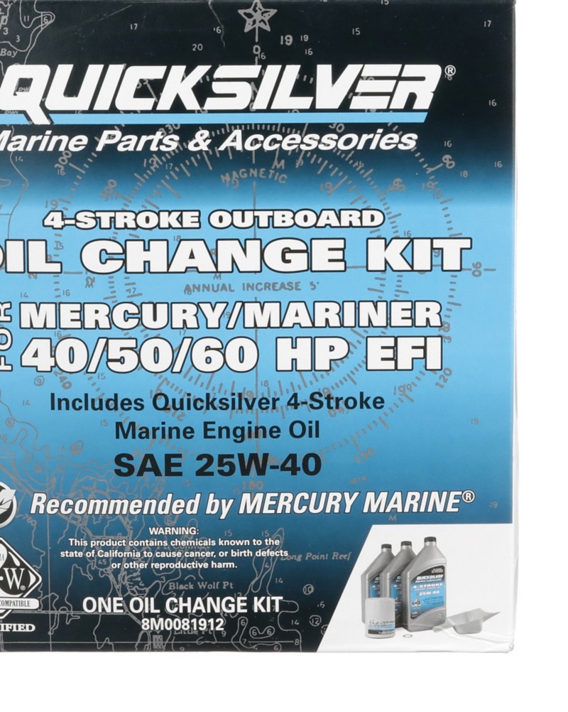 [8M0081912] QUICKSILVER 40/50/60 HP EFI 25W40 MARINE OIL - 3 L (8M0081912)