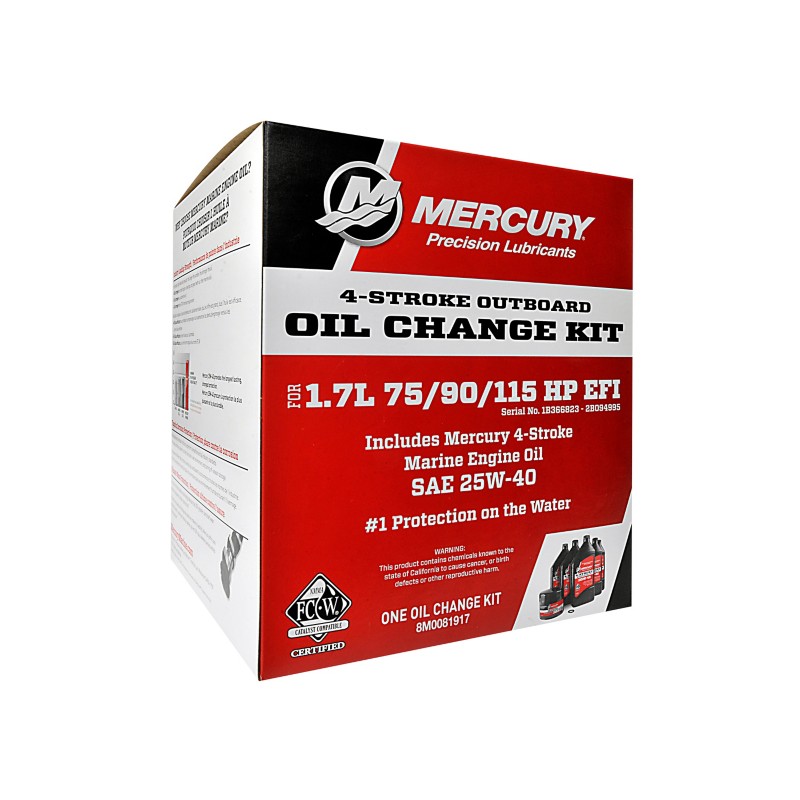 [8M0081917] MERCURY 75/90/115 HP EFI (1.7L) 25W40 MARINE OIL - 5 L (8M0081917)