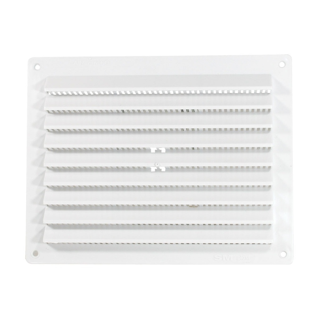 BLA RECTANGULAR LOUVRE VENT WHITE WITH SCREEN (175214)