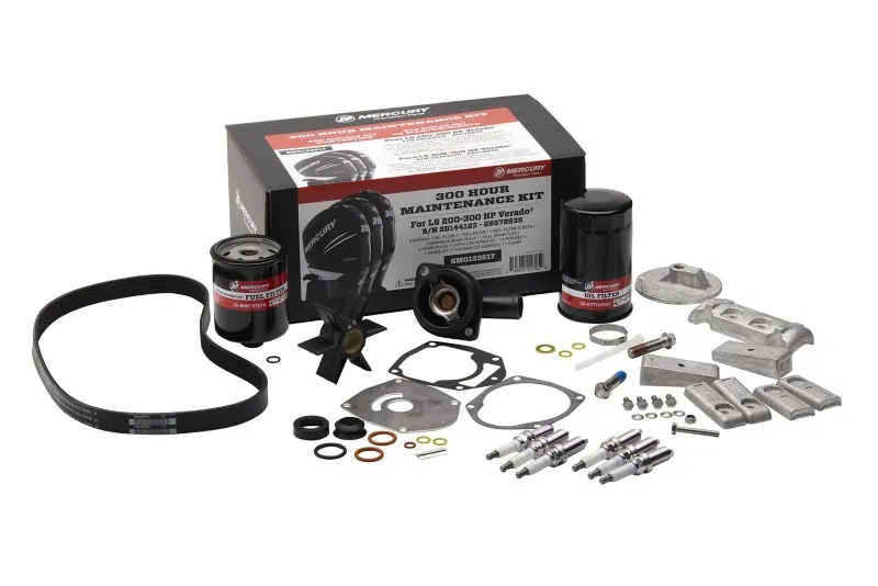 [8M0133617] Mercury Verado L6 200-300HP EFI 300-Hour Maintenance Kit with Anodes (8M0133617)