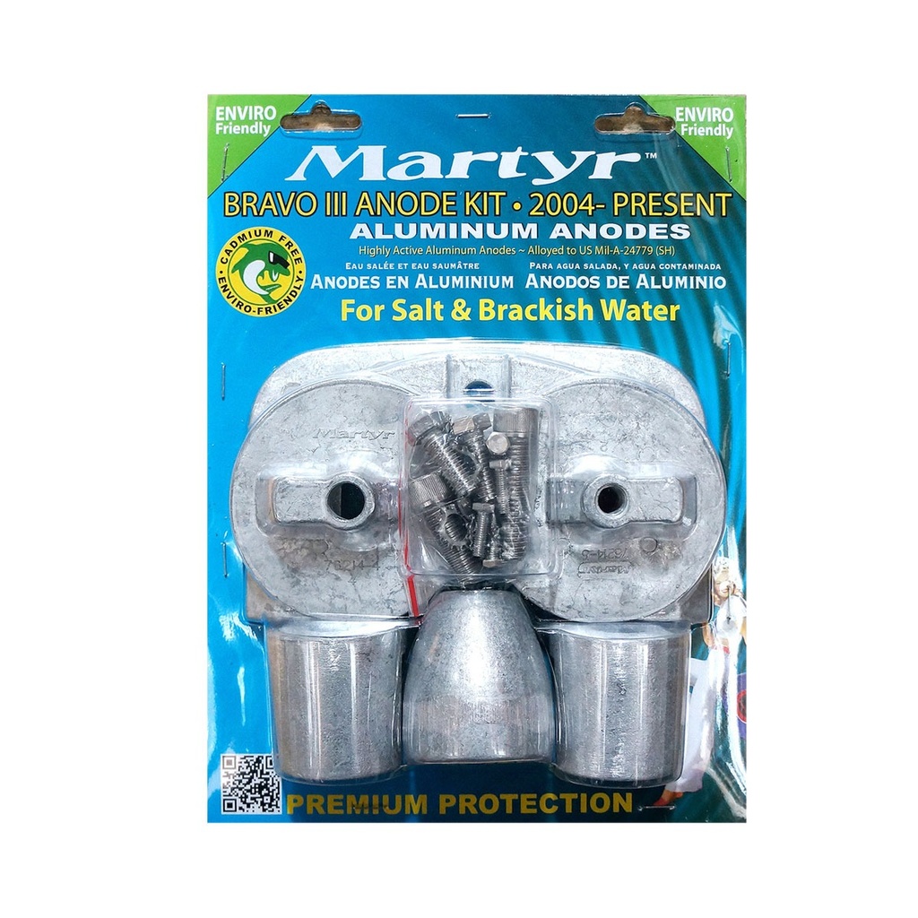 [191229-BLA] MARTYR KIT BRAVO 3 2004 & UP ANODE ALLUMINIUM MERCRUISER (191229)