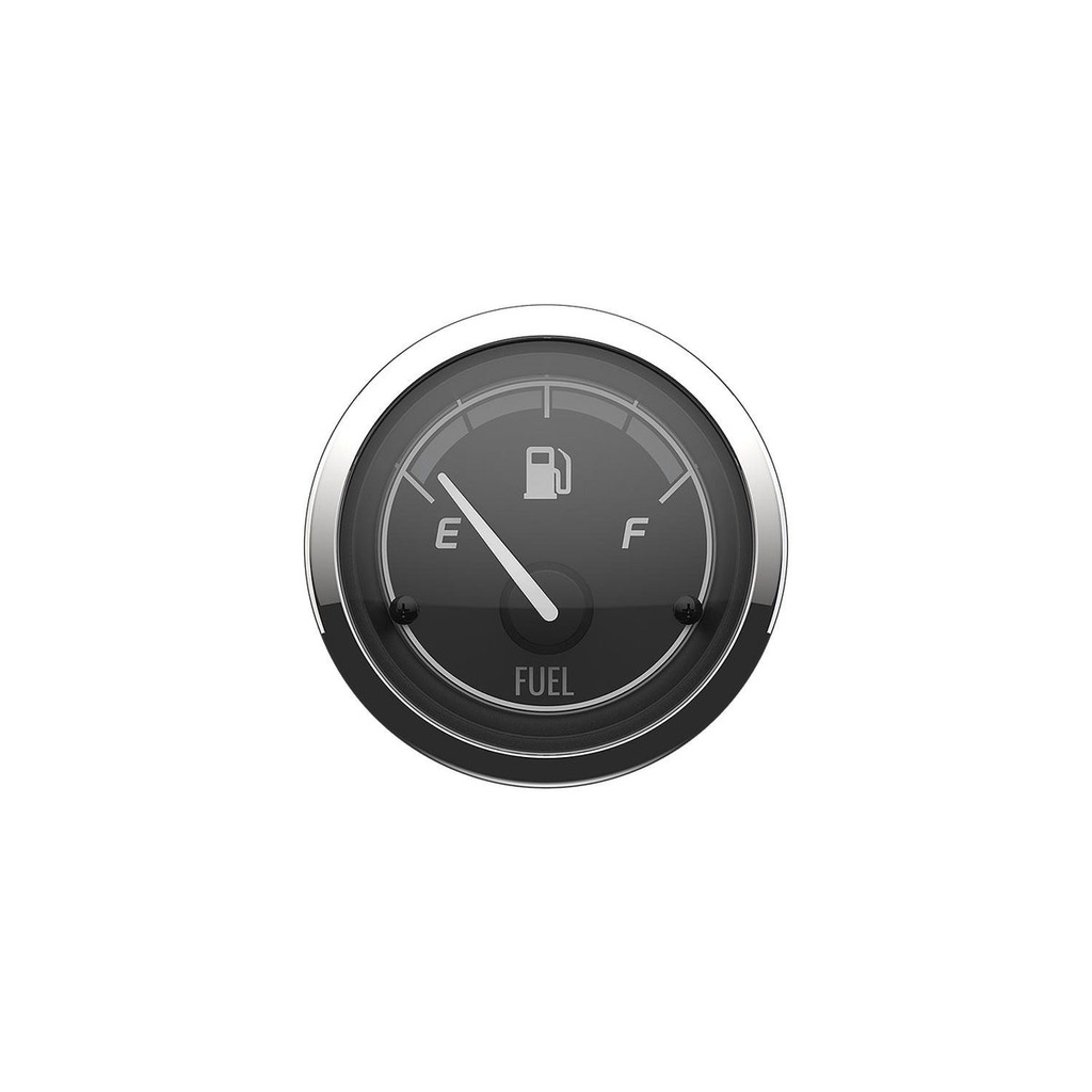 [79 8M6020005] FUEL LEVEL E-F MERCURY CLASSIC - BLACK FACE - CHROME BEZEL (8M6020005)