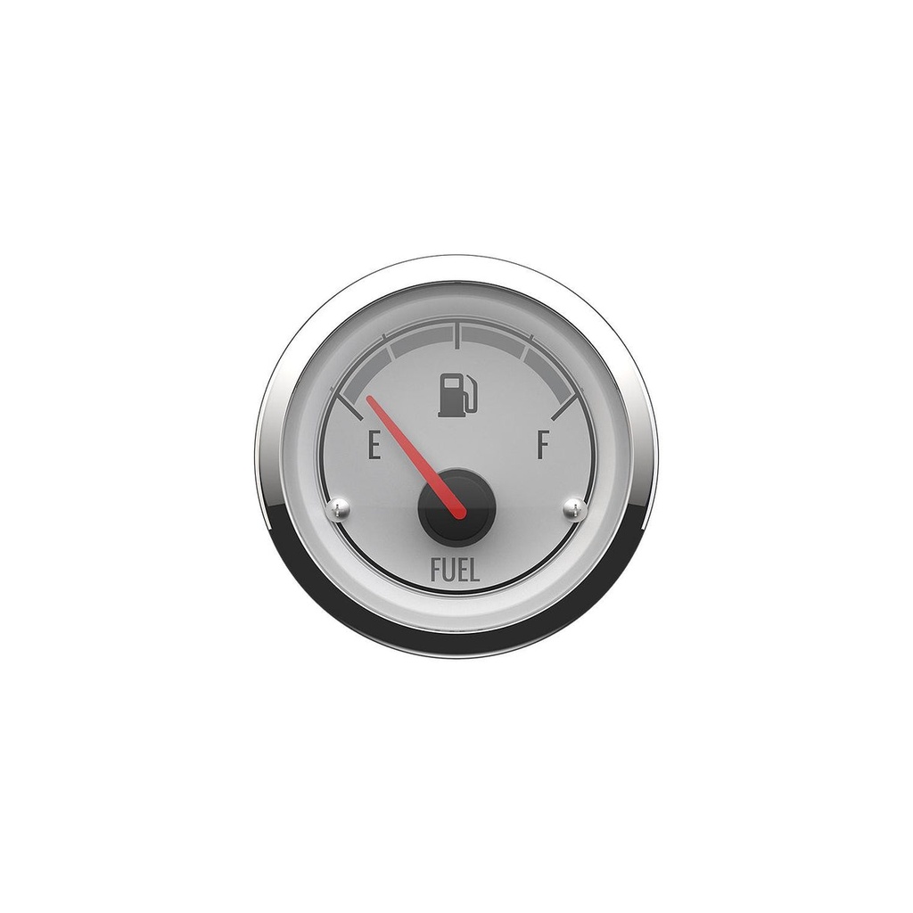 [79 8M6020017] FUEL LEVEL E-F MERCURY CLASSIC - WHITE FACE - CHROME BEZEL (8M6020017)