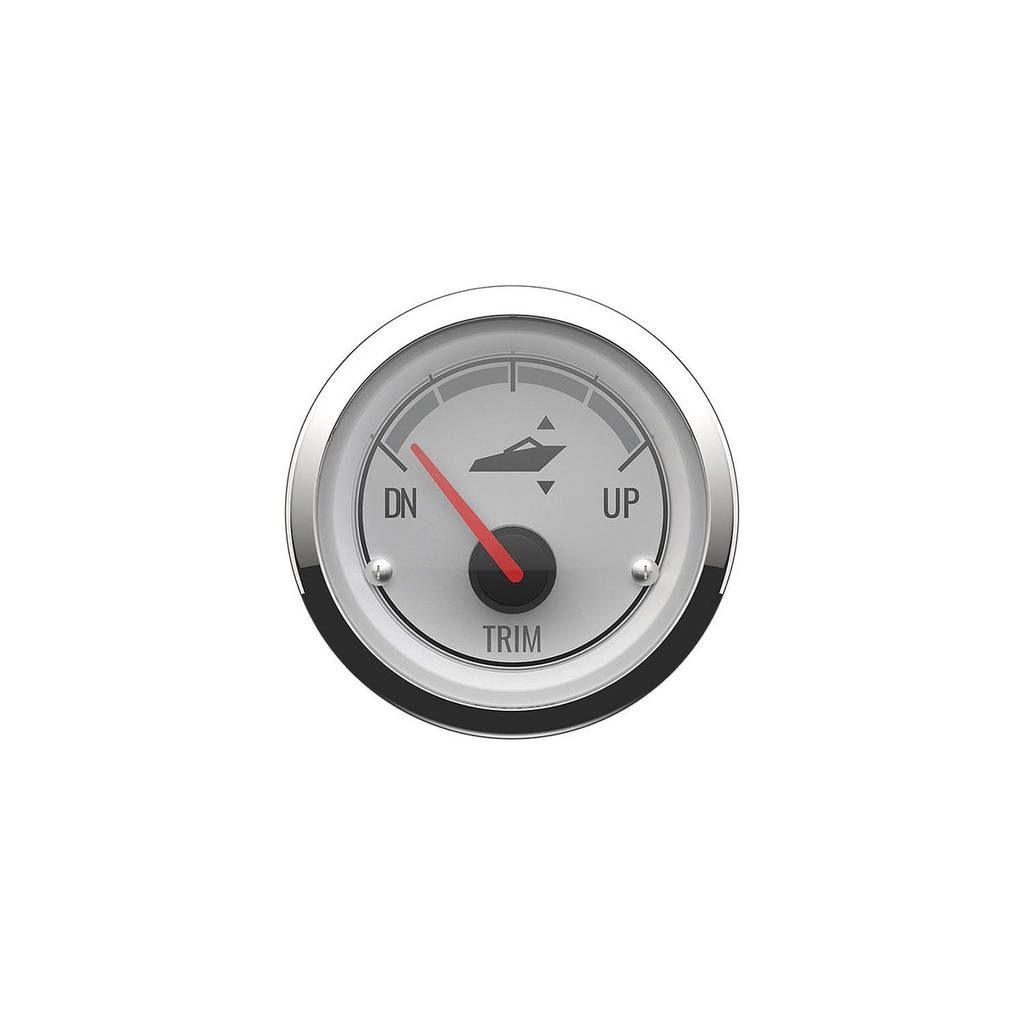 [79 8M6020018] POWER TRIM GAUGE MERCURY CLASSIC - WHITE FACE - CHROME BEZEL (8M6020018)