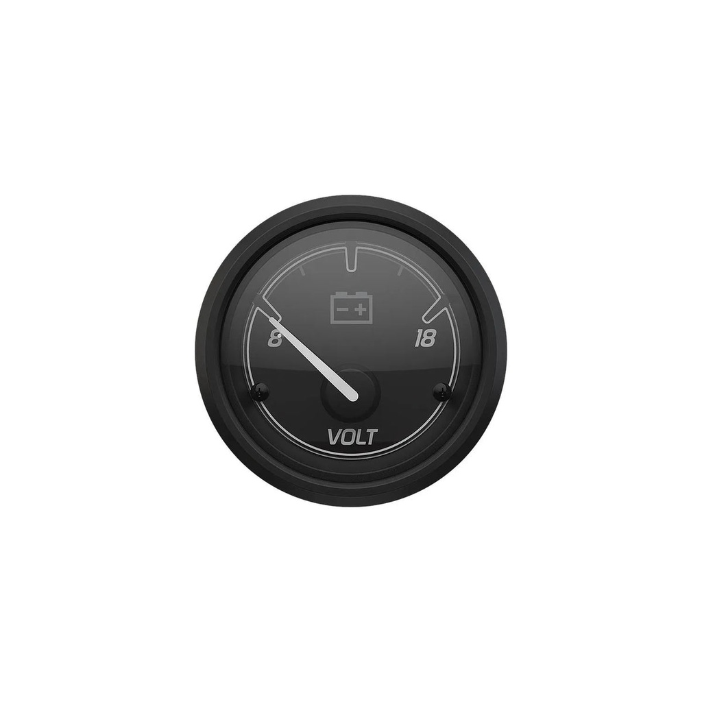 [79 8M6020033] VOLTMETER 8-18V MERCURY SPORT - BLACK FACE - BLACK BEZEL (8M6020033)
