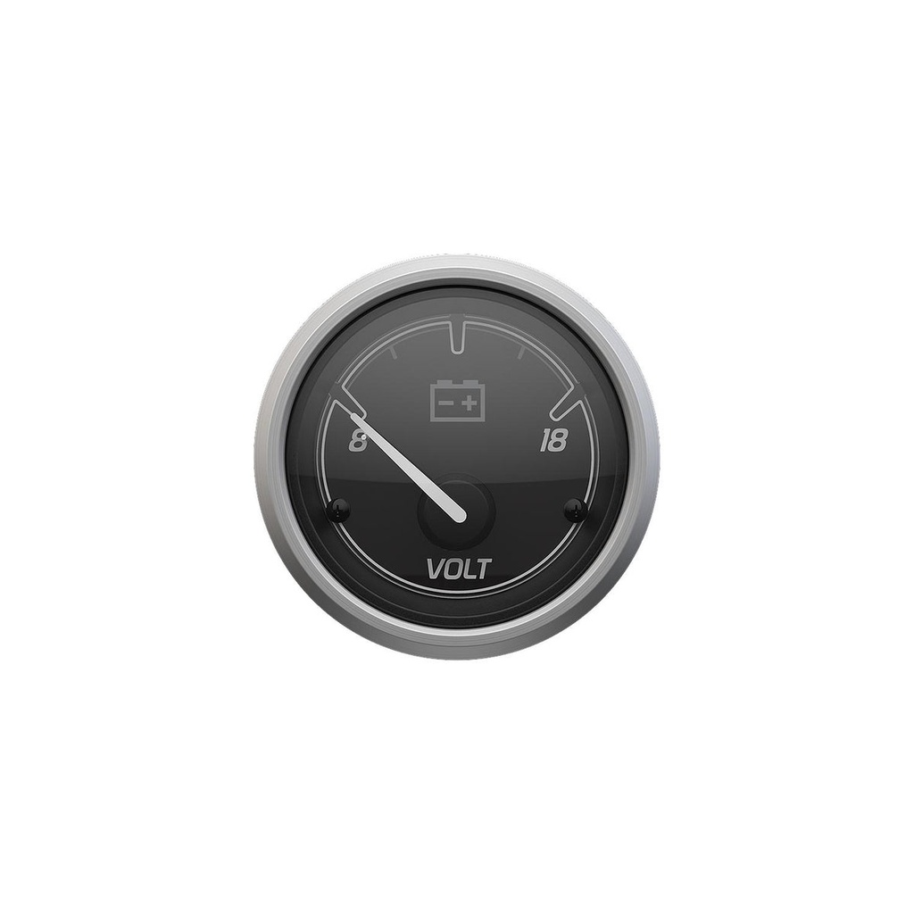 [79 8M6020045] VOLTMETER 8-18V MERCURY SPORT - BLACK FACE - BRUSHED BEZEL (8M6020045)