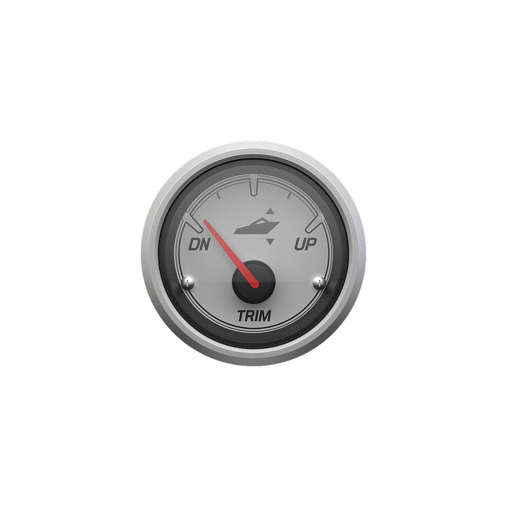 [79 8M6020066] POWER TRIM GAUGE MERCURY SPORT - WHITE FACE - BRUSHED BEZEL (8M6020066)