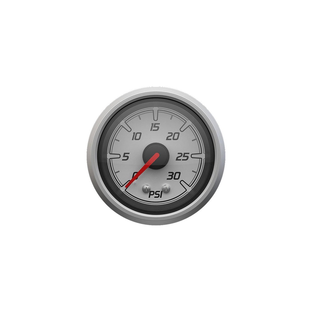 [79 8M6020067] WATER PRESSURE GAUGE 0-30 MERCURY SPORT - WHITE FACE - BRUSHED BEZEL (8M6020067)