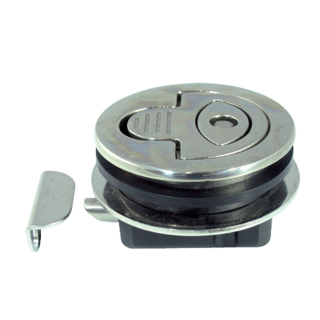 [193215-BLA] MARINE TOWN WATERPROOF FLUSH SLAM LATCH STALON ROUND W/LOCK (193215)