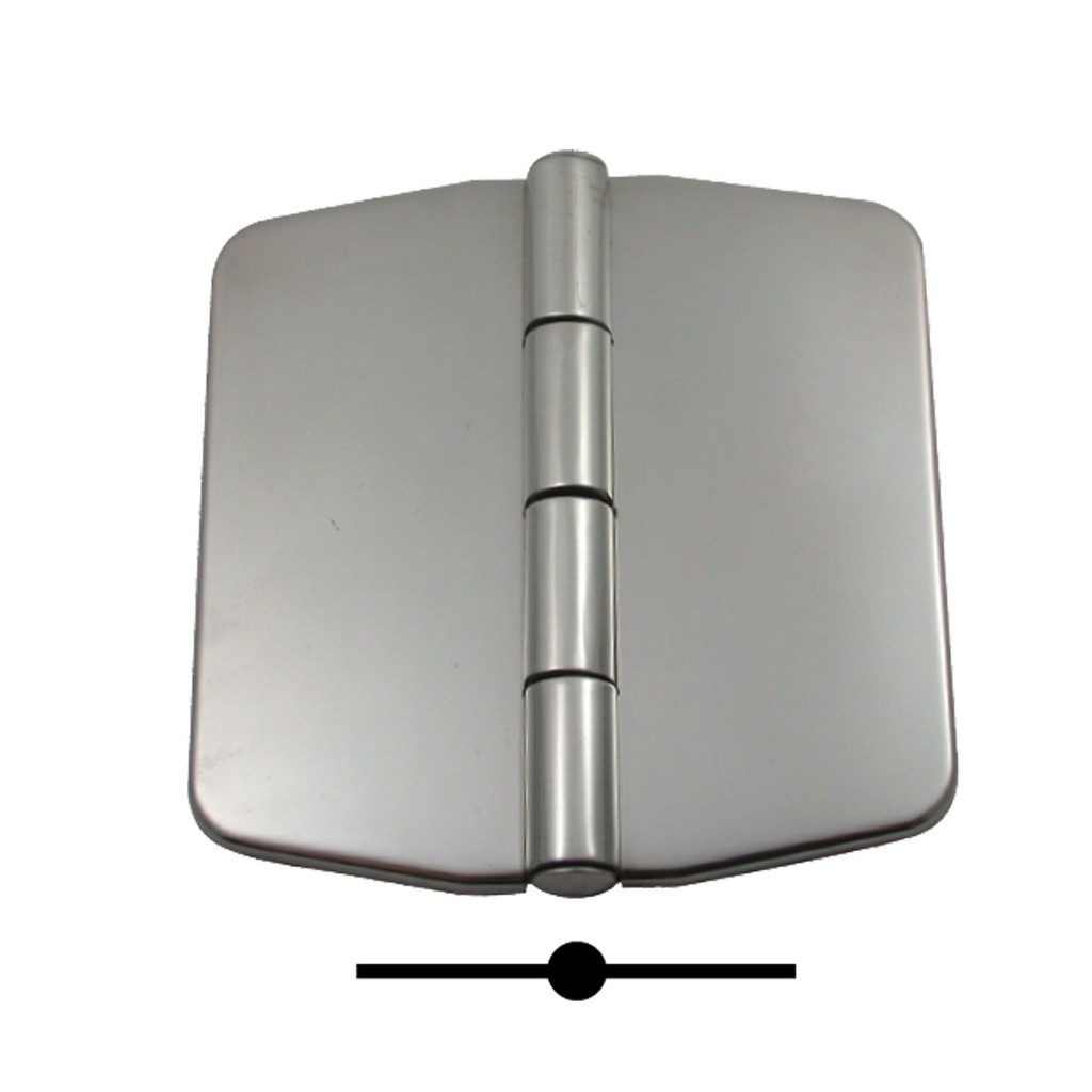 [193612-BLA] MARINE TOWN COVERED HINGE S/STEEL LOW PROFILE 74X80X7MM (193612)