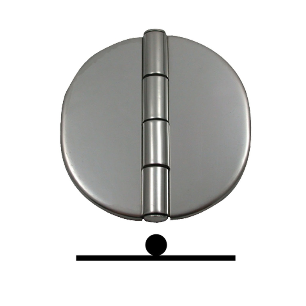 [193614-BLA] MARINE TOWN COVERED HINGE S/STEEL ROUND 66X66X9MM (193614)