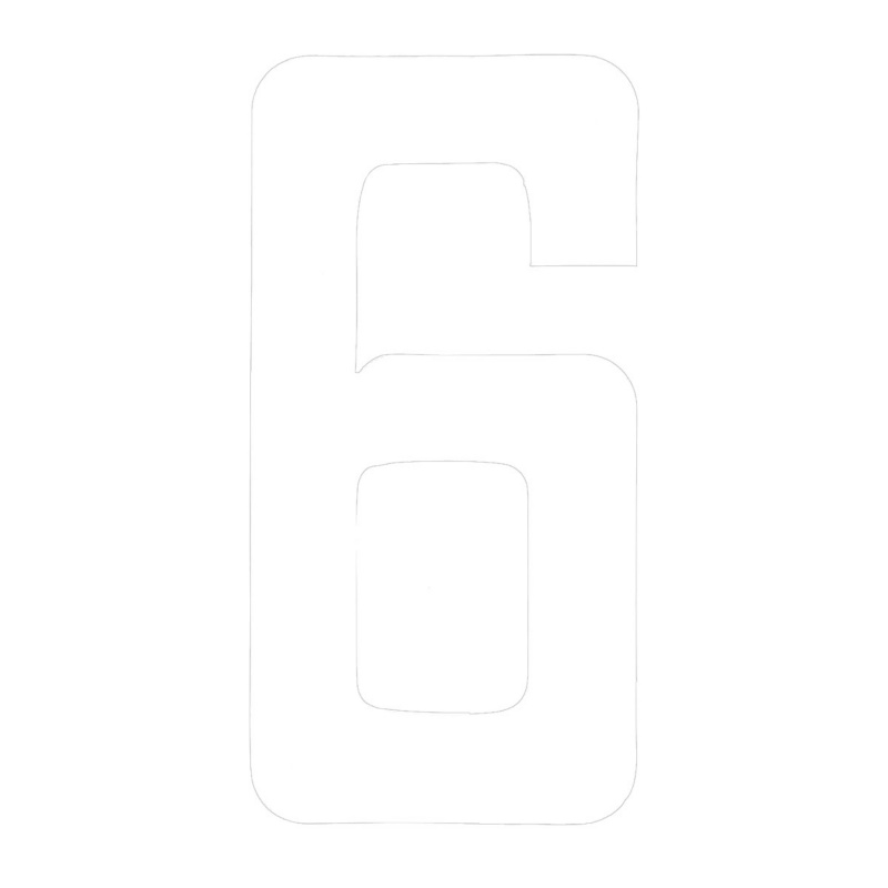 [1960006WP-BLA] BLA 200MM REGISTRATION LETTERS WHITE 6 (1960006WP)