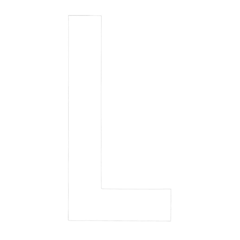 [196000LWP-BLA] BLA 200MM REGISTRATION LETTERS WHITE L (196000LWP)