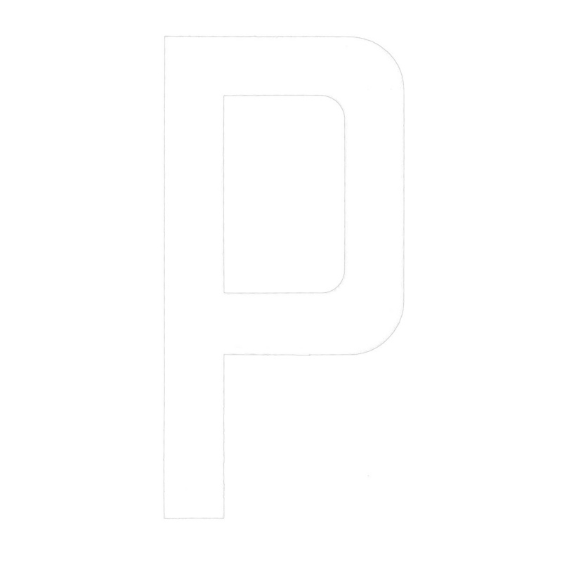 [196000PWP-BLA] BLA 200MM REGISTRATION LETTERS WHITE P (196000PWP)