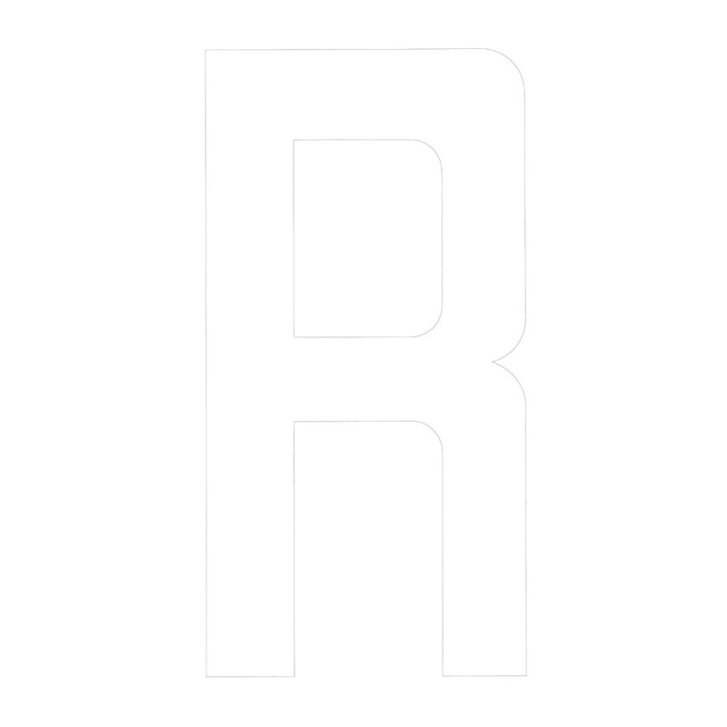 [196000RWP-BLA] BLA 200MM REGISTRATION LETTERS WHITE R (196000RWP)