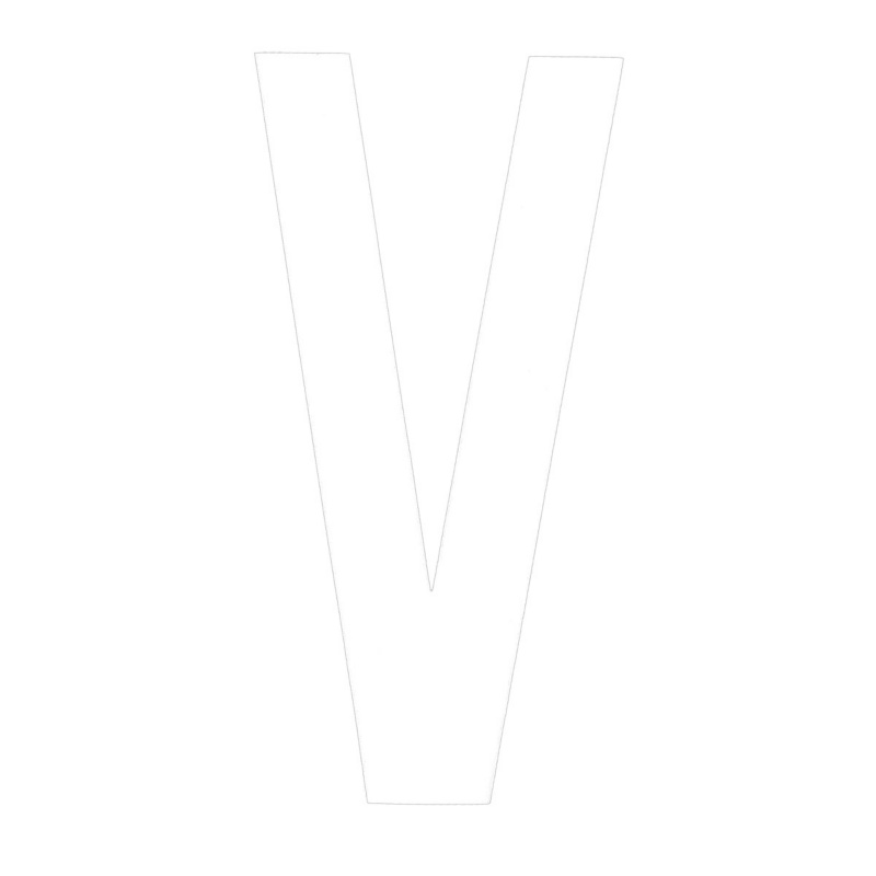 [196000VWP-BLA] BLA 200MM REGISTRATION LETTERS WHITE V (196000VWP)