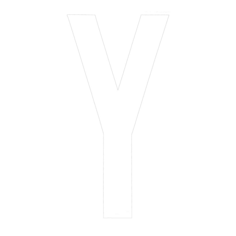 [196000YWP-BLA] BLA 200MM REGISTRATION LETTERS WHITE Y (196000YWP)
