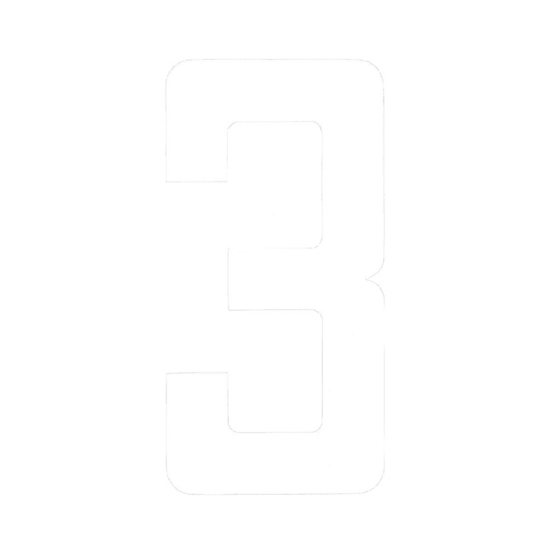 [1960203WP-BLA] BLA 163MM REGISTRATION LETTERS WHITE 3 (1960203WP)