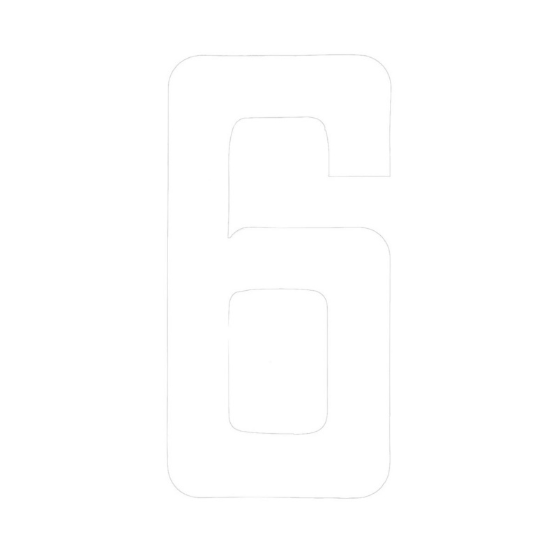 [1960206WP-BLA] BLA 163MM REGISTRATION LETTERS WHITE 6 (1960206WP)
