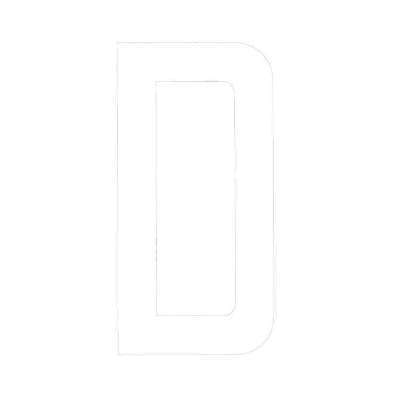 [196020DWP-BLA] BLA 163MM REGISTRATION LETTERS WHITE D (196020DWP)