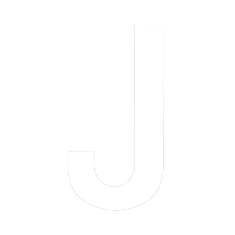 [196020JWP-BLA] BLA 163MM REGISTRATION LETTERS WHITE J (196020JWP)