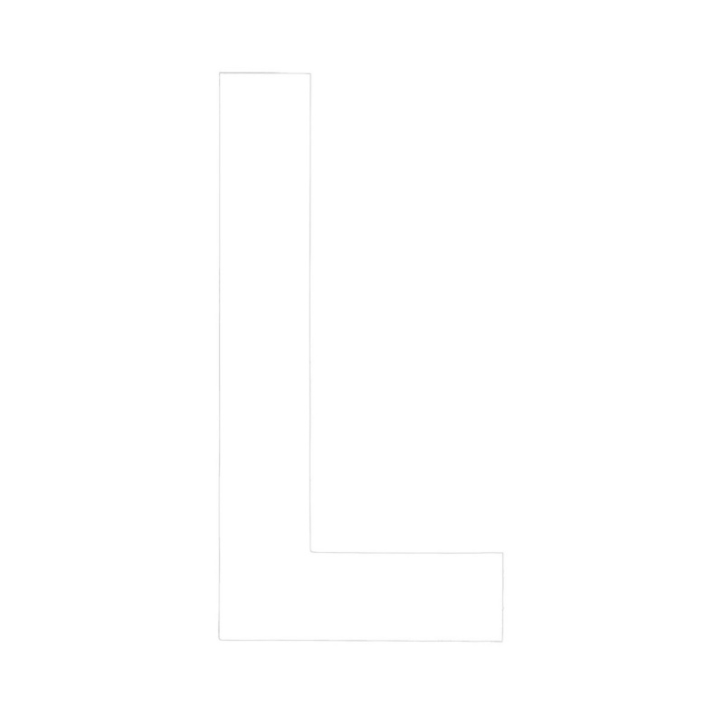 [196020LWP-BLA] BLA 163MM REGISTRATION LETTERS WHITE L (196020LWP)