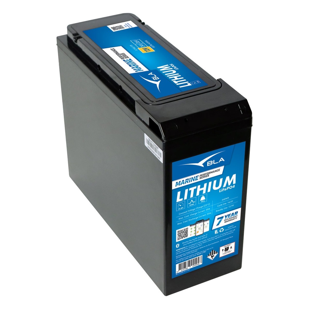 [111184-BLA] BLA PERFORMANCE SERIES LITHIUM BATTERY 12V 50AMP BT F/TERM (111184)