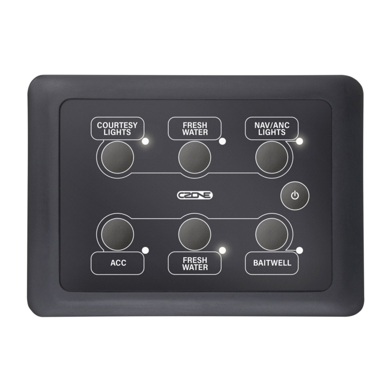 [112934-BLA] CZONE WATERPROOF KEYPAD 6 WAY LANDSCAPE (112934)