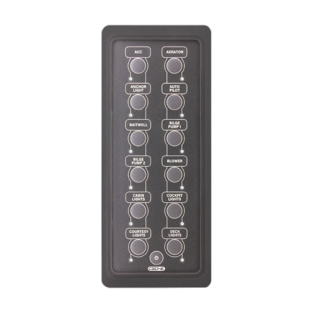 [112935-BLA] CZONE WATERPROOF KEYPAD 12 WAY PORTRAIT (112935)
