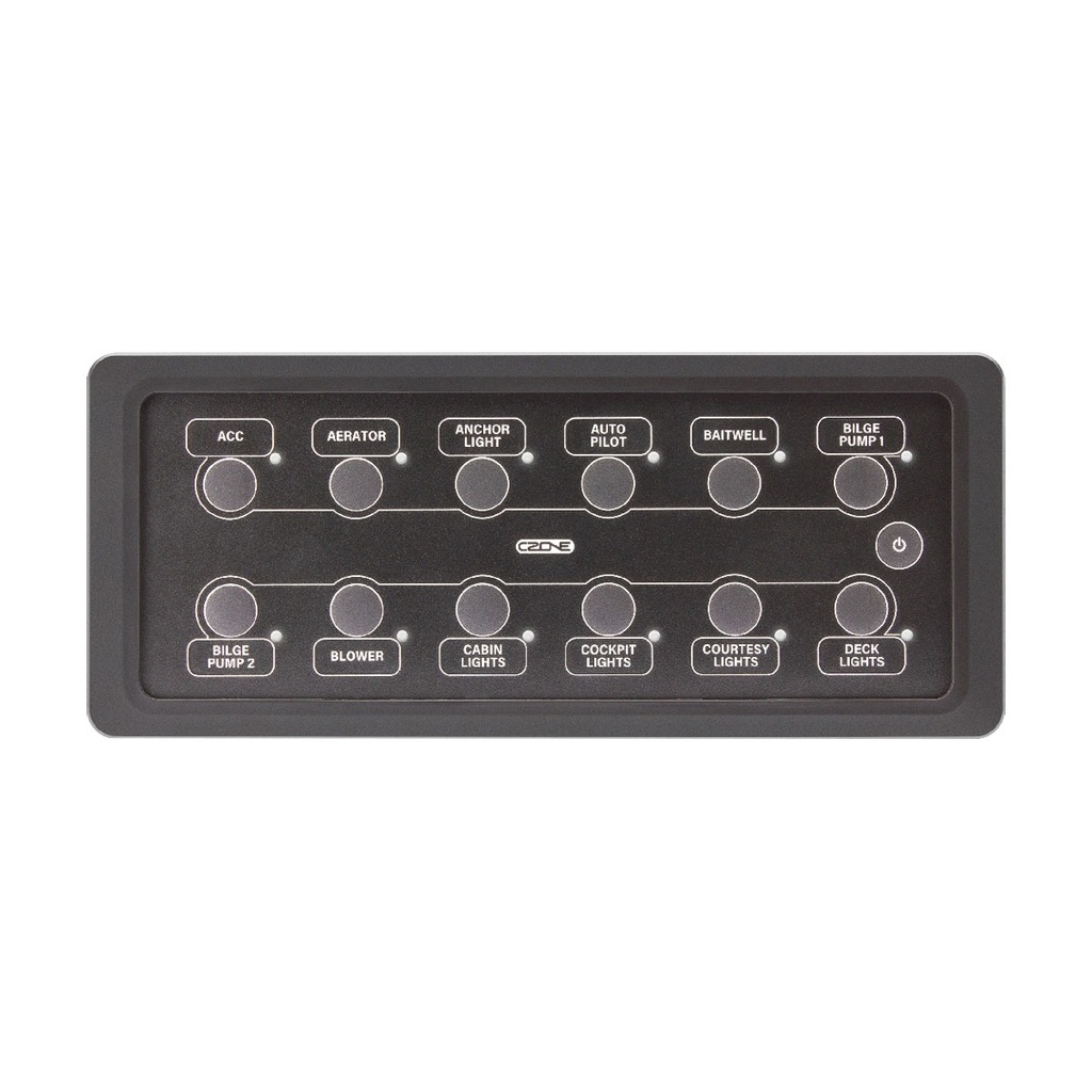 [112936-BLA] CZONE WATERPROOF KEYPAD 12 WAY LANDSCAPE (112936)