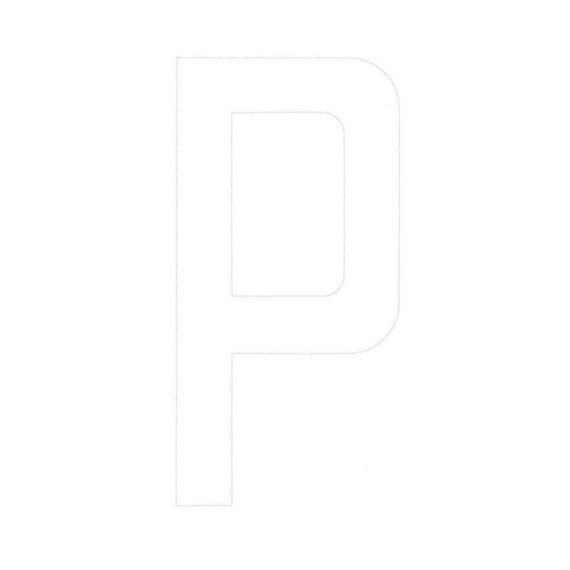 [196020PWP-BLA] BLA 163MM REGISTRATION LETTERS WHITE P (196020PWP)