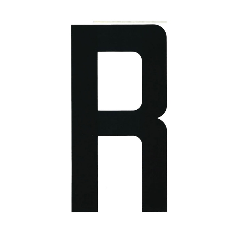[196020RP-BLA] BLA 163MM REGISTRATION LETTERS BLACK R (196020RP)