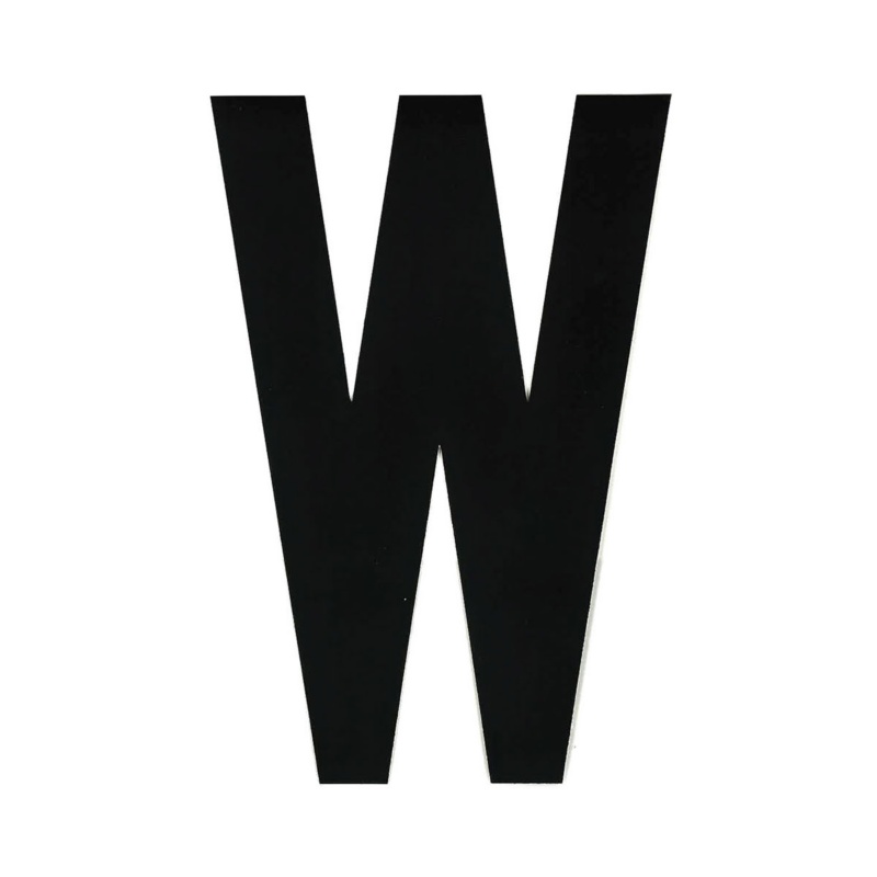 [196020WP-BLA] BLA 163MM REGISTRATION LETTERS BLACK W (196020WP)