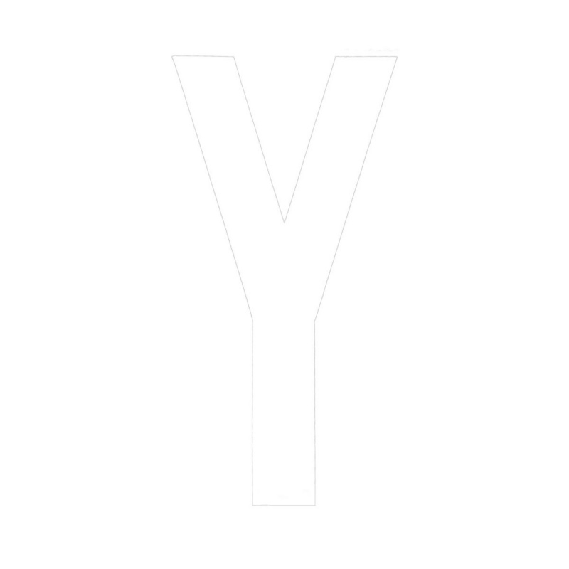 [196020YWP-BLA] BLA 163MM REGISTRATION LETTERS WHITE Y (196020YWP)