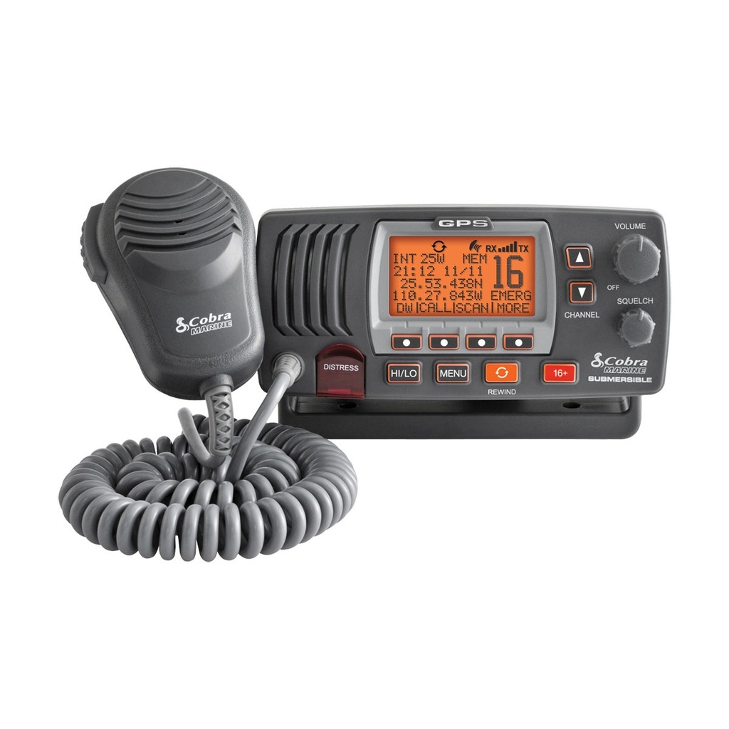 [118130-BLA] COBRA MRF77 DSC VHF RADIO DARK GREY FIXED MOUNT (118130)