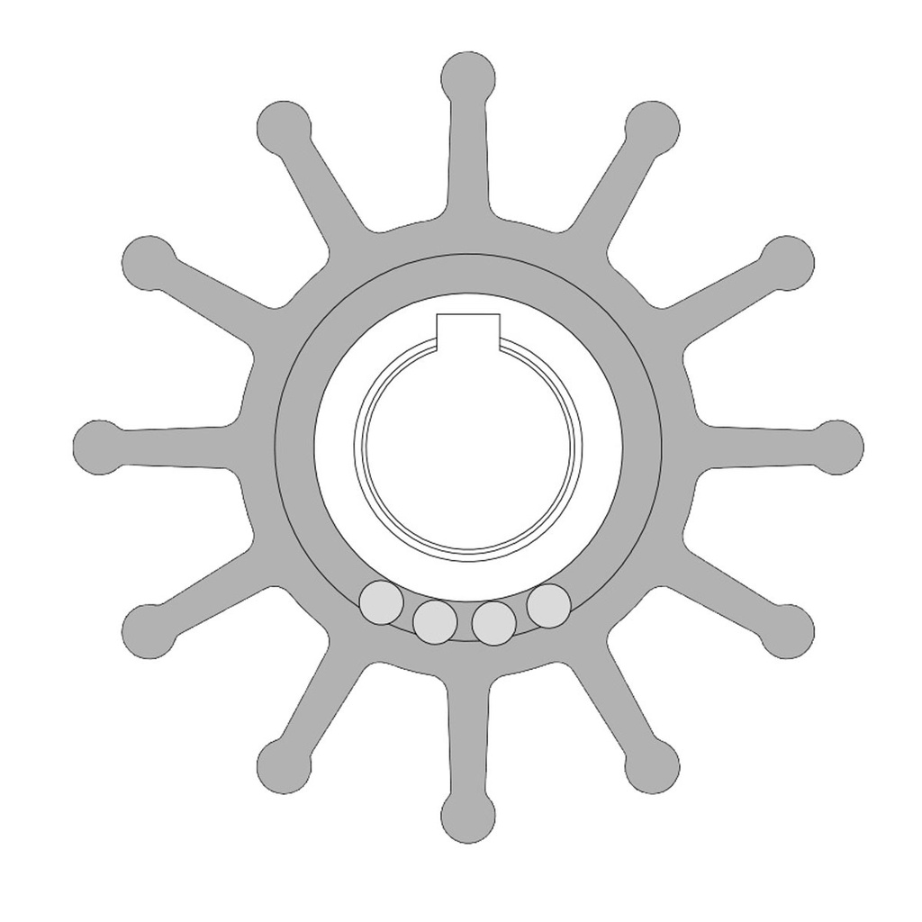 [132944-BLA] JOHNSON PUMP IMPELLER MC97 KEY DRIVEN (132944)
