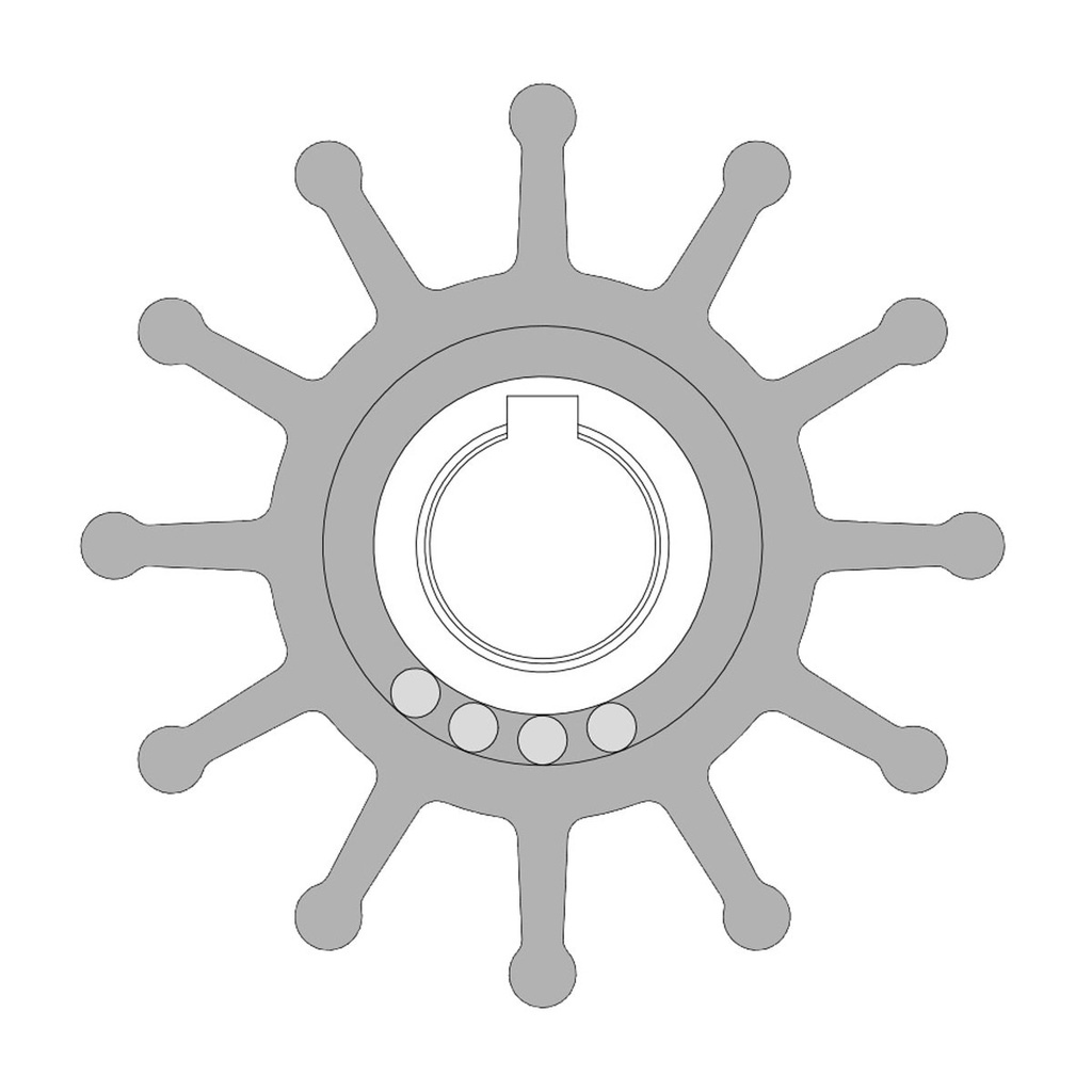 [132946-BLA] JOHNSON PUMP IMPELLER MC97 KEY DRIVEN (132946)