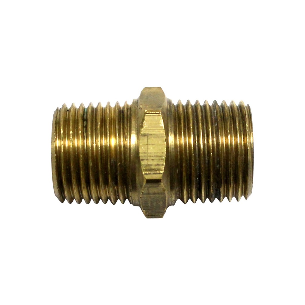 [135735-BLA] ISOTHERM BRASS HEX NIPPLE WITH NOT & OLIVE 1/2" BSP (135735)