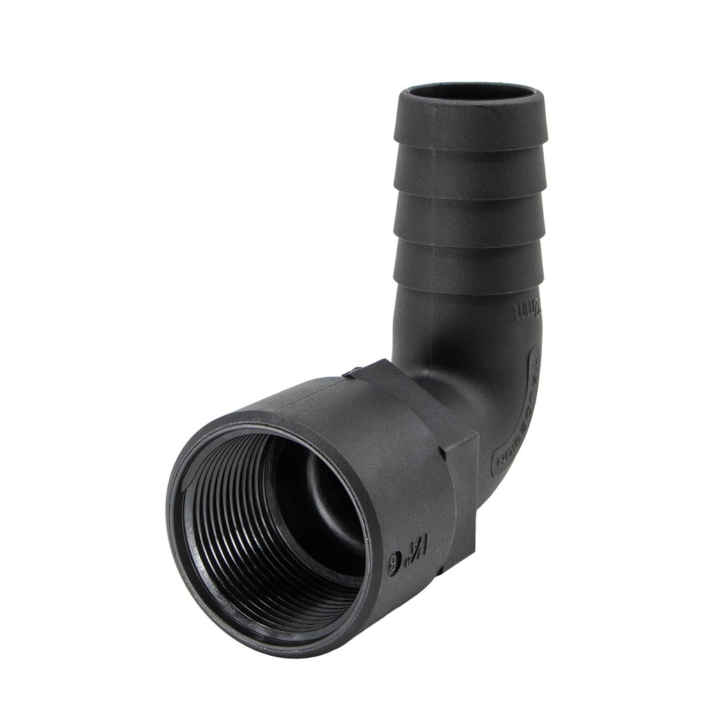 [138702-BLA] TRU DESIGN 90° ELBOW FEMALE HOSE TAIL 32MM X 1 1/4" BSP (138702)