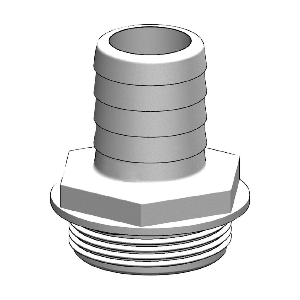 [138748-BLA] TRU DESIGN AQUAVALVE HOSE TAIL 25MM WHITE (138748)