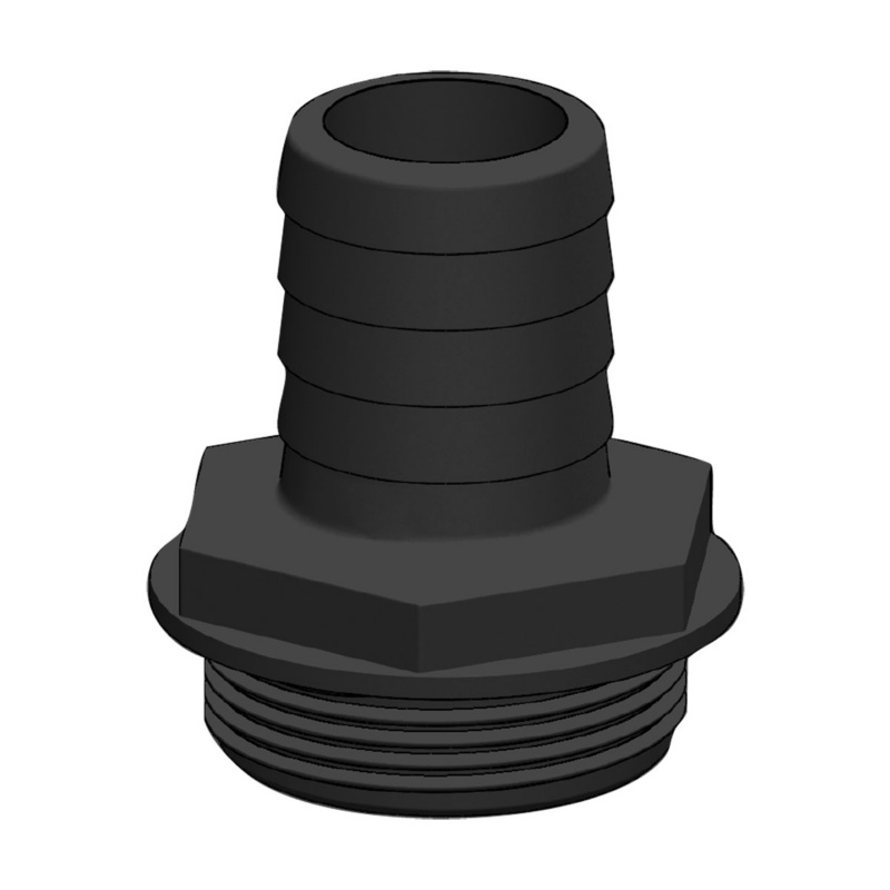 [138748BLK-BLA] TRU DESIGN AQUAVALVE HOSE TAIL 25MM BLACK (138748BLK)