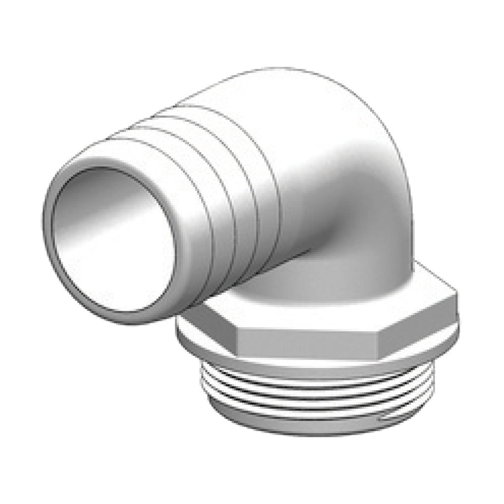 [138752-BLA] TRU DESIGN AQUAVALVE 90° HOSE TAIL 38MM WHITE (138752)