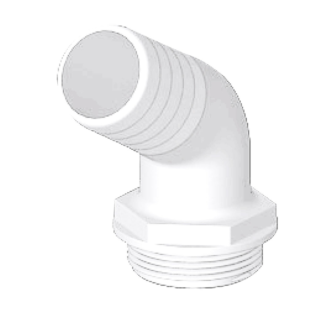 [138753-BLA] TRU DESIGN AQUAVALVE 120° HOSE TAIL 25MM WHITE (138753)