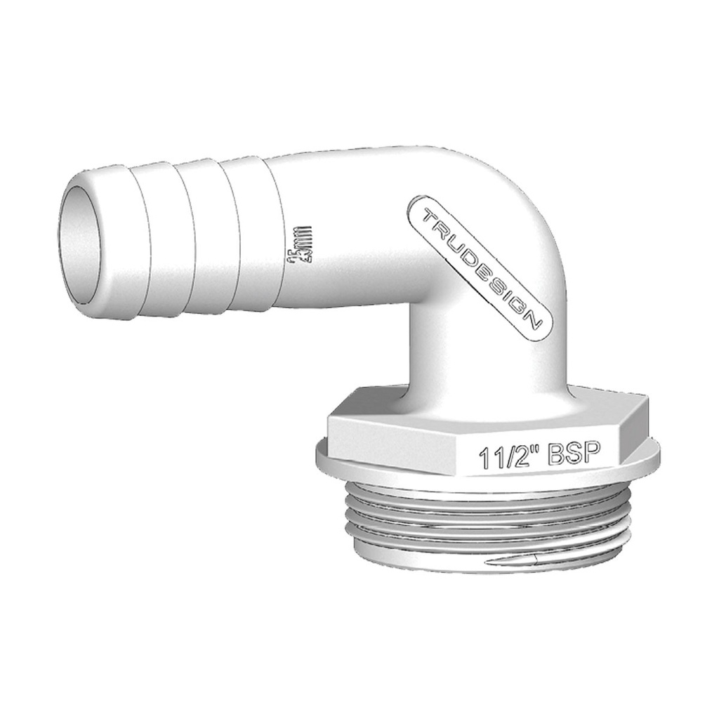 [138766-BLA] TRU DESIGN 90° TANK FITTING 25MM (138766)