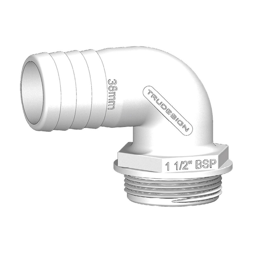 [138767-BLA] TRU DESIGN 90° TANK FITTING 38MM (138767)