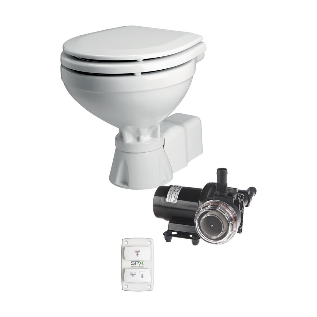 [139144-BLA] JOHNSON PUMP AQUA T SILENT ELECTRIC TOILET COMPACT 12V (139144)
