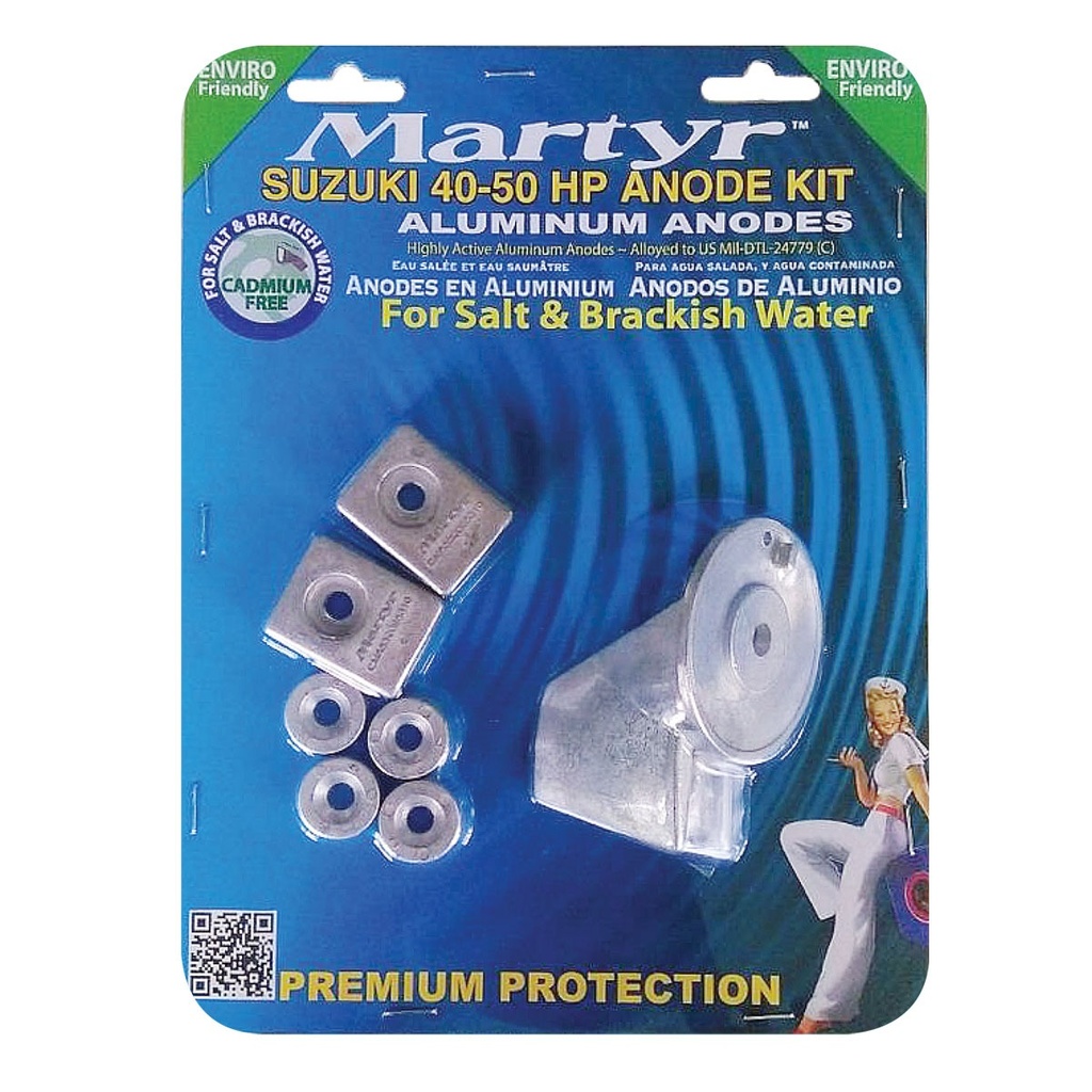 [191522-BLA] MARTYR KIT ANODE ALLUMINIUM SUZUKI DF40-DF50 (191522)