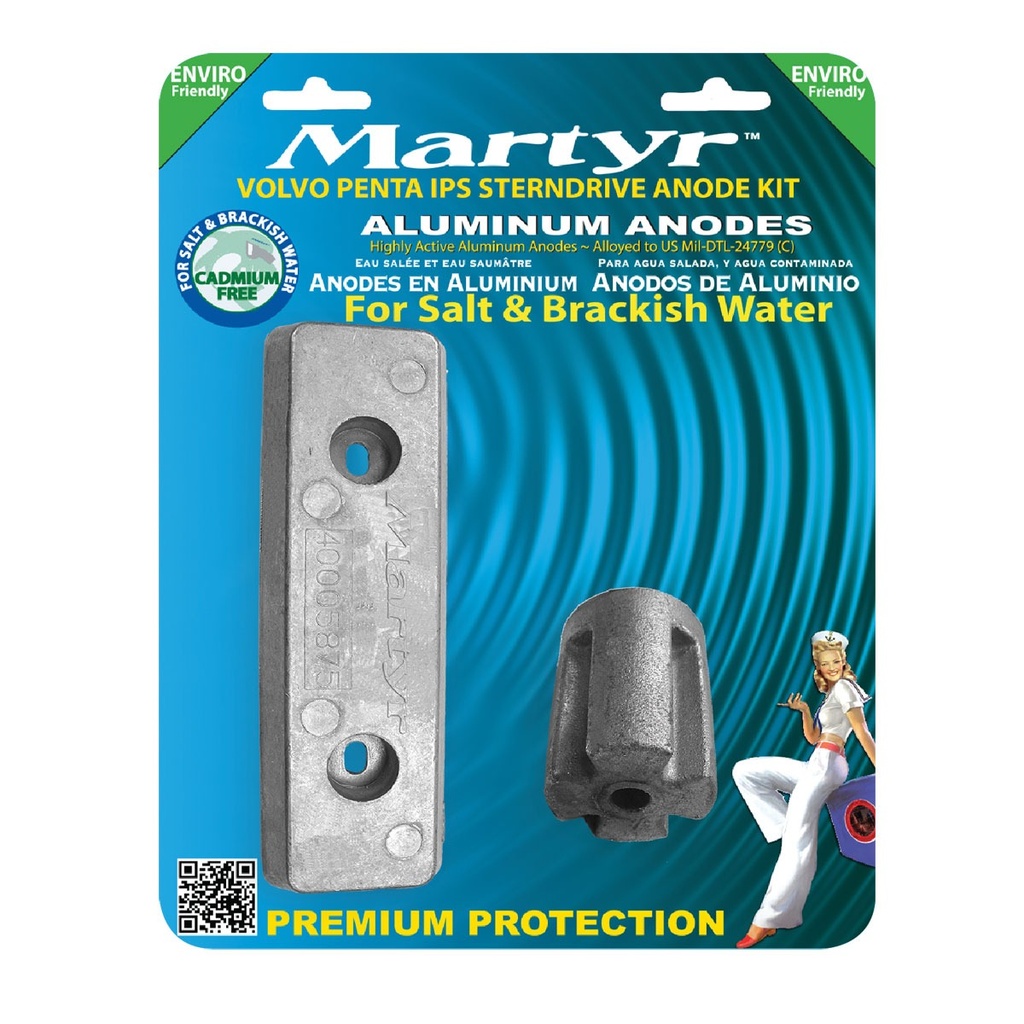 [191527-BLA] MARTYR KIT ANODE ALLUMINIUM VOLVO IPA STERNDRIVE (191527)