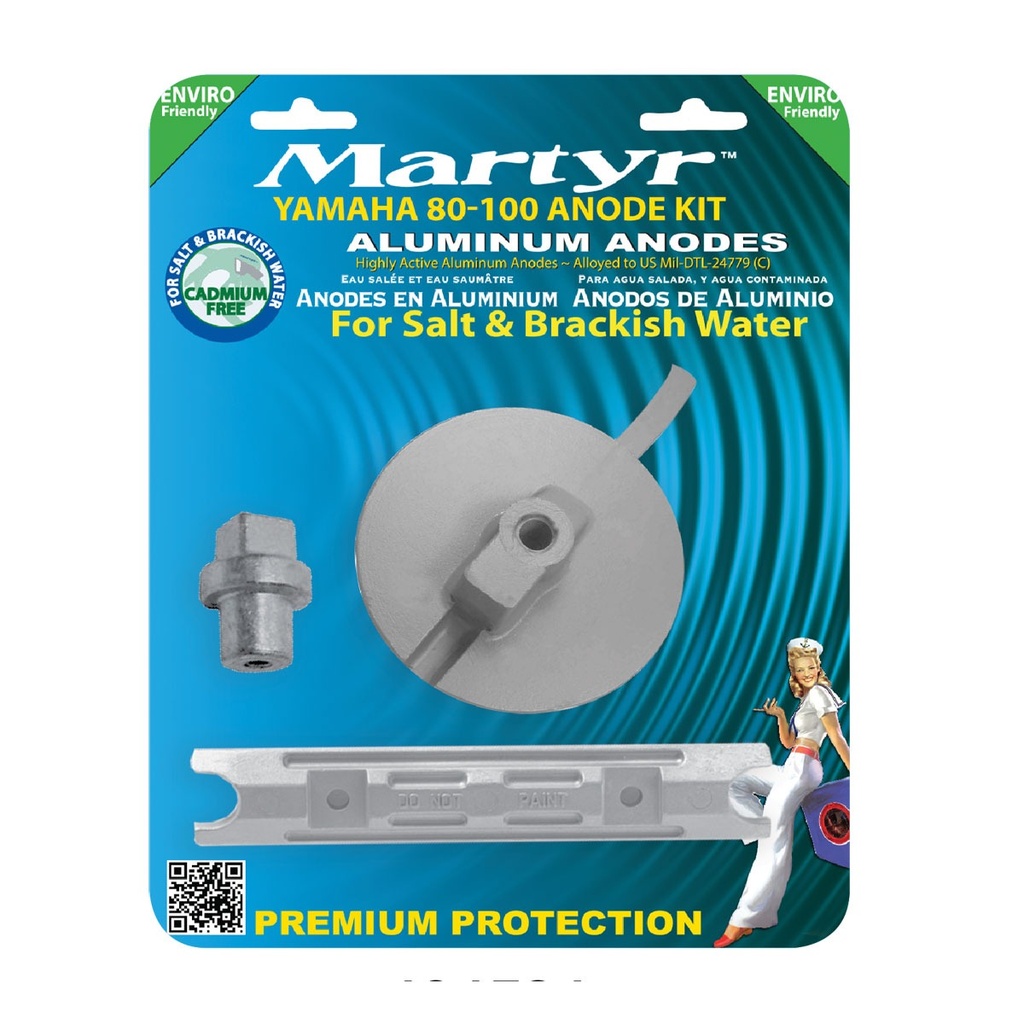 [191531-BLA] MARTYR KIT ANODE ALLUMINIUM YAMAHA 80-100HP (191531)