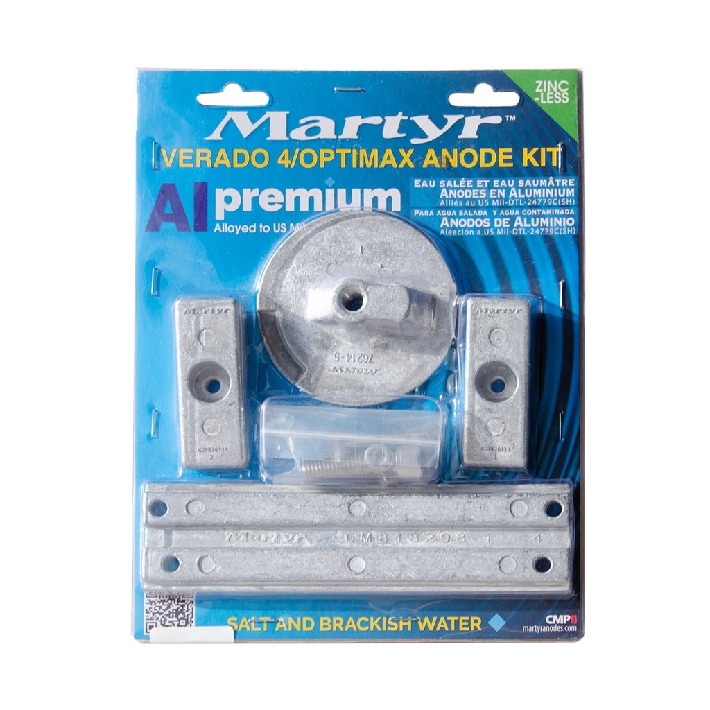 [191623-BLA] MARTYR KIT ANODE ALLUMINIUM MERCURY VERADO 4 OPTIMAX (191623)